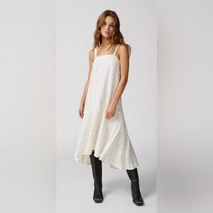 Cream Midi Sundress with Tie Straps